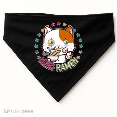 Neko Ramen Noodle Cat USA-Made Doggie Bandana