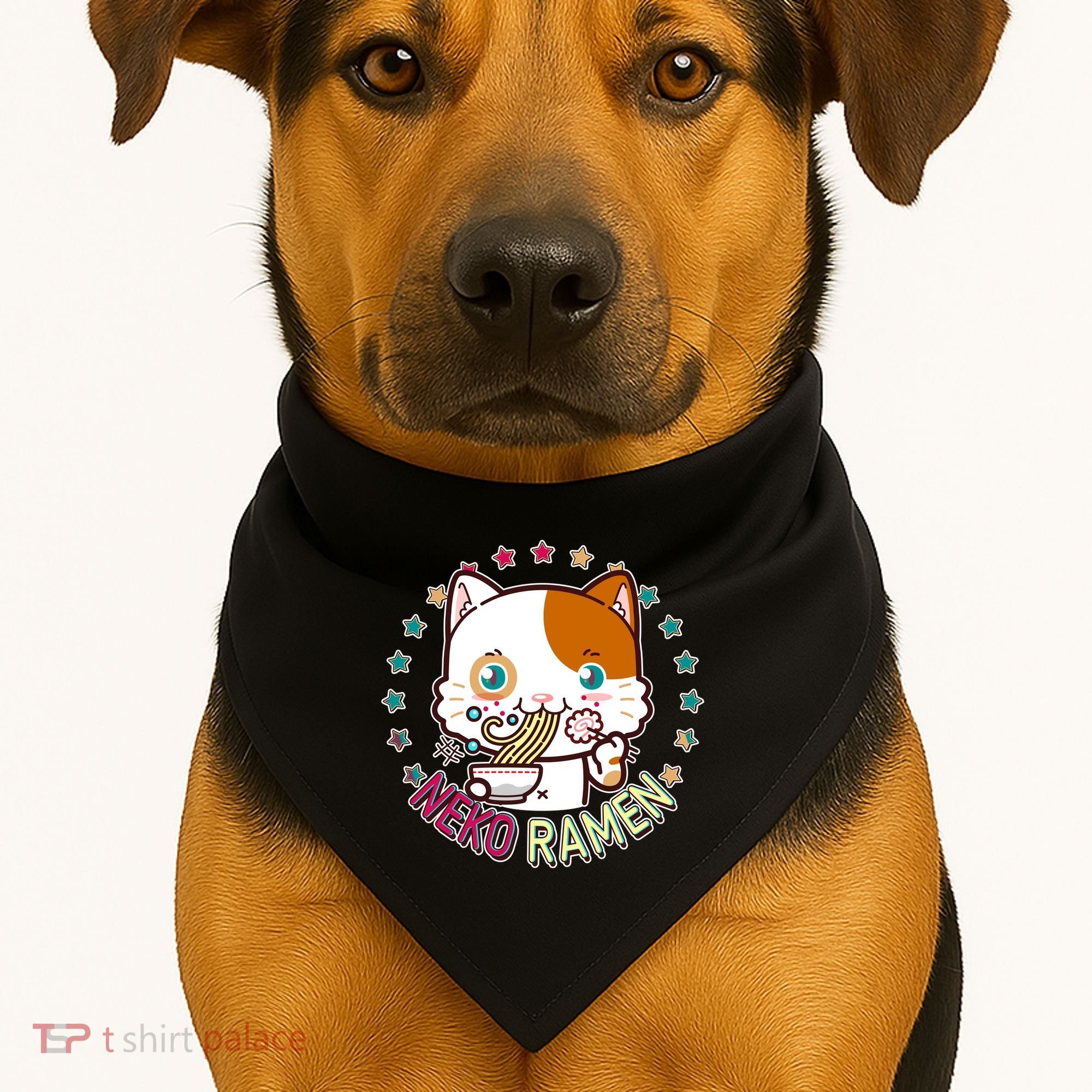 Neko Ramen Noodle Cat USA-Made Doggie Bandana