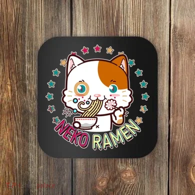 Neko Ramen Noodle Cat Coaster