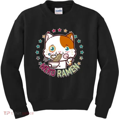 Neko Ramen Noodle Cat Kids Sweatshirt