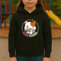 Neko Ramen Noodle Cat Kids Hoodie thumb 3