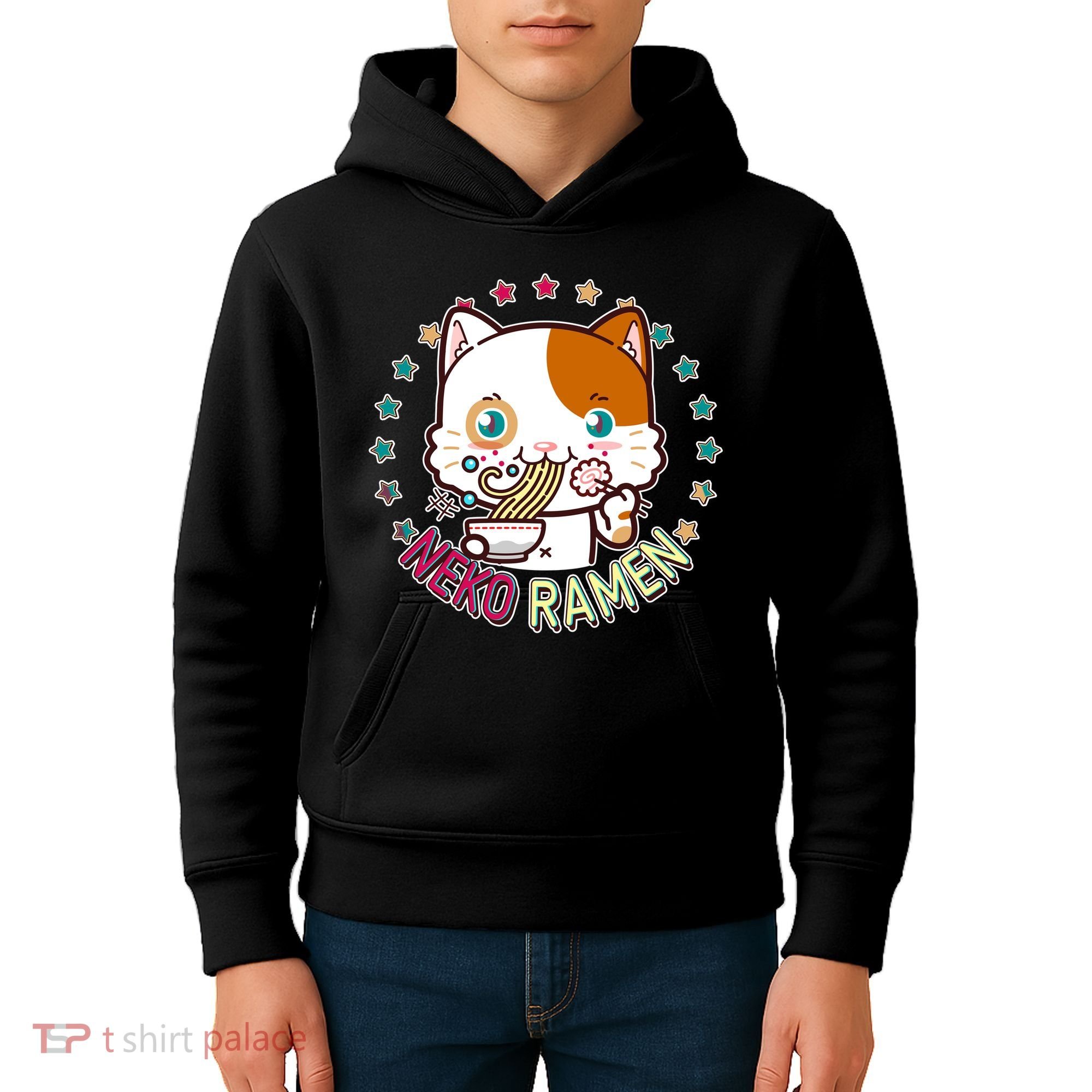 Neko Ramen Noodle Cat Kids Hoodie