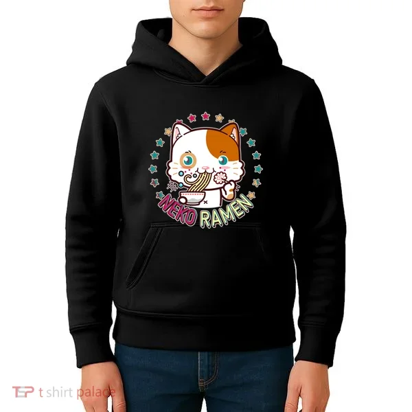 Neko Ramen Noodle Cat Kids Hoodie