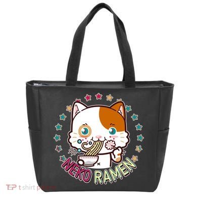 Neko Ramen Noodle Cat Tote Bag