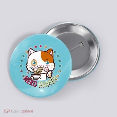 Neko Ramen Noodle Cat Button