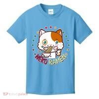 Neko Ramen Noodle Cat Kids T-Shirt thumb 0
