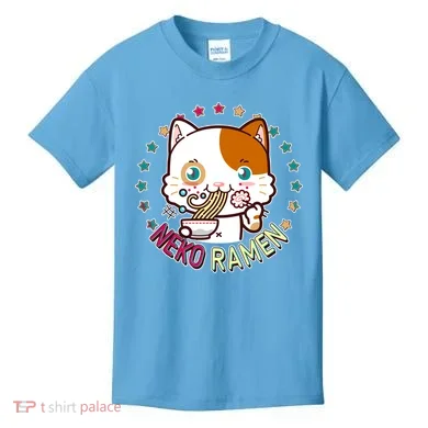 Neko Ramen Noodle Cat Kids T-Shirt