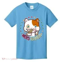 Neko Ramen Noodle Cat Kids T-Shirt thumb 0