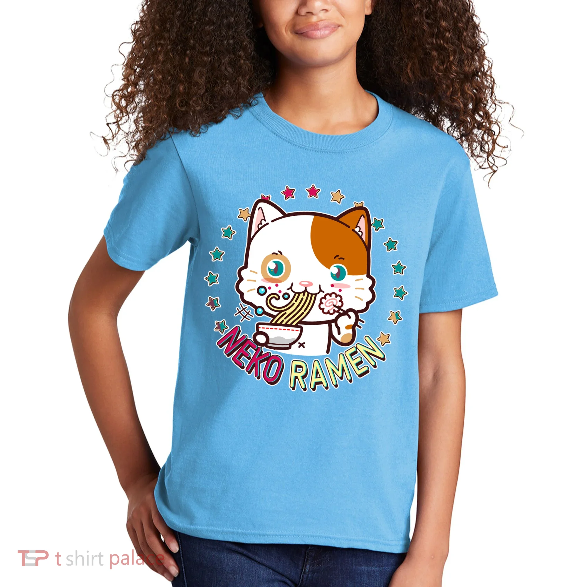 Neko Ramen Noodle Cat Kids T-Shirt