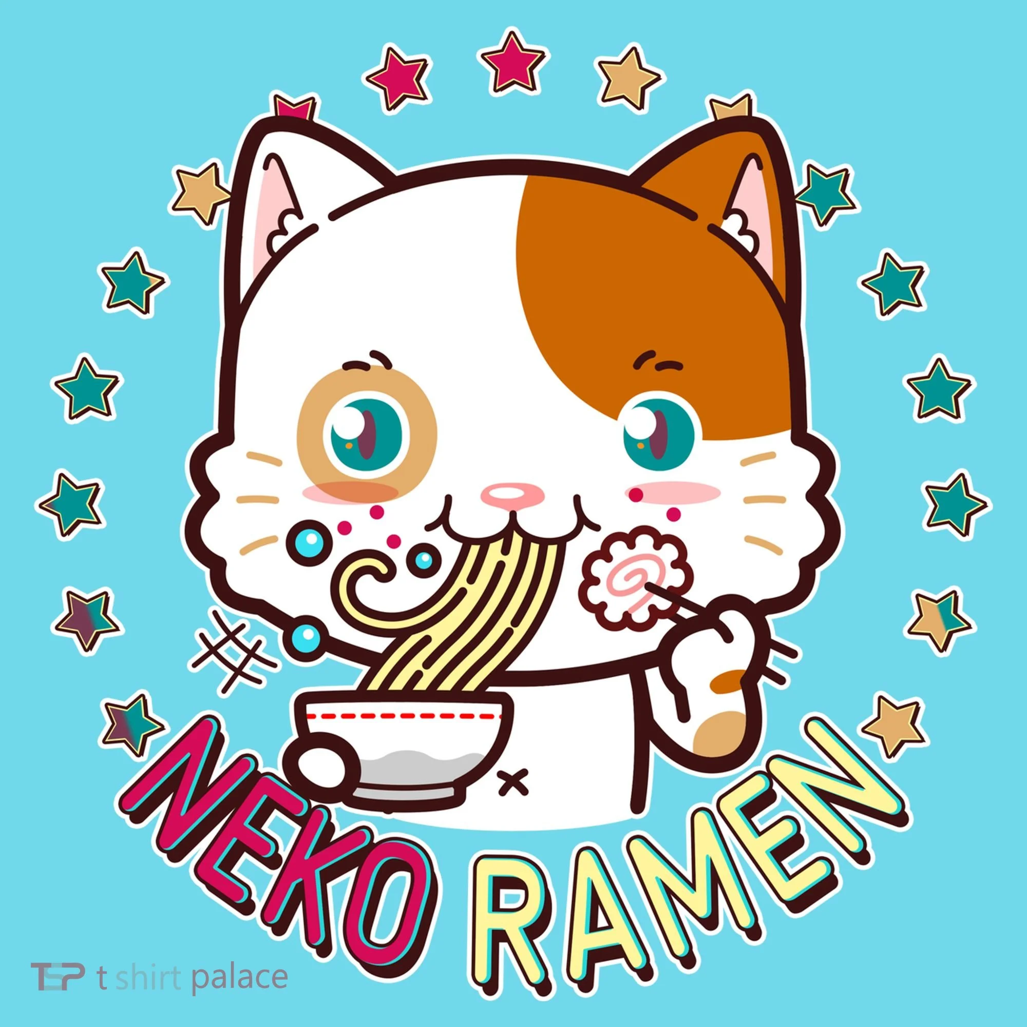 Neko Ramen Noodle Cat Kids T-Shirt