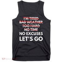 No Excuses Let's Go Gym Workout Tank Top thumb 0