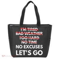 No Excuses Let's Go Gym Workout Tote Bag thumb 0