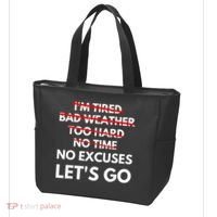 No Excuses Let's Go Gym Workout Tote Bag thumb 3