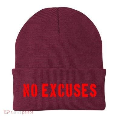 No Excuses Motivational Quote Beanie