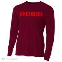 No Excuses Motivational Quote Cooling Performance Long Sleeve Crew thumb 0