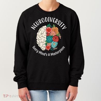 Neurodiversity Every Minds A Masterpiece Brain Floral Women's Sweatshirt