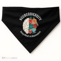Neurodiversity Every Minds A Masterpiece Brain Floral USA-Made Doggie Bandana thumb 0