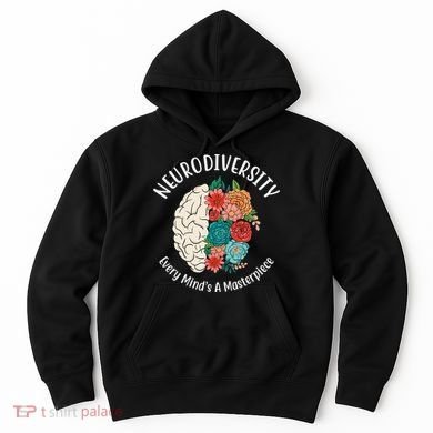 Neurodiversity Every Minds A Masterpiece Brain Floral Hoodie