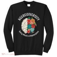 Neurodiversity Every Minds A Masterpiece Brain Floral Sweatshirt thumb 0