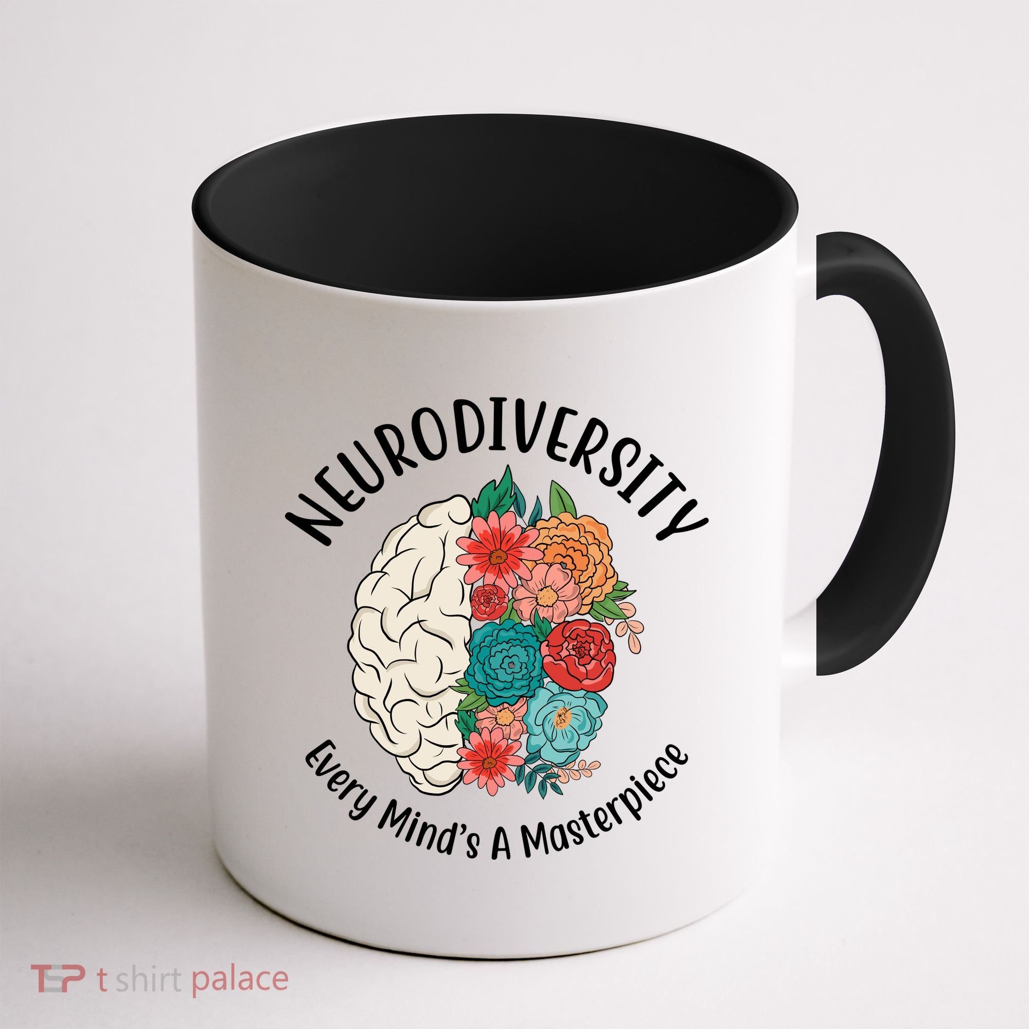 Neurodiversity Every Minds A Masterpiece Brain Floral Coffee Mug