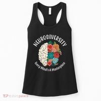 Neurodiversity Every Minds A Masterpiece Brain Floral Women's Tank Top thumb 0