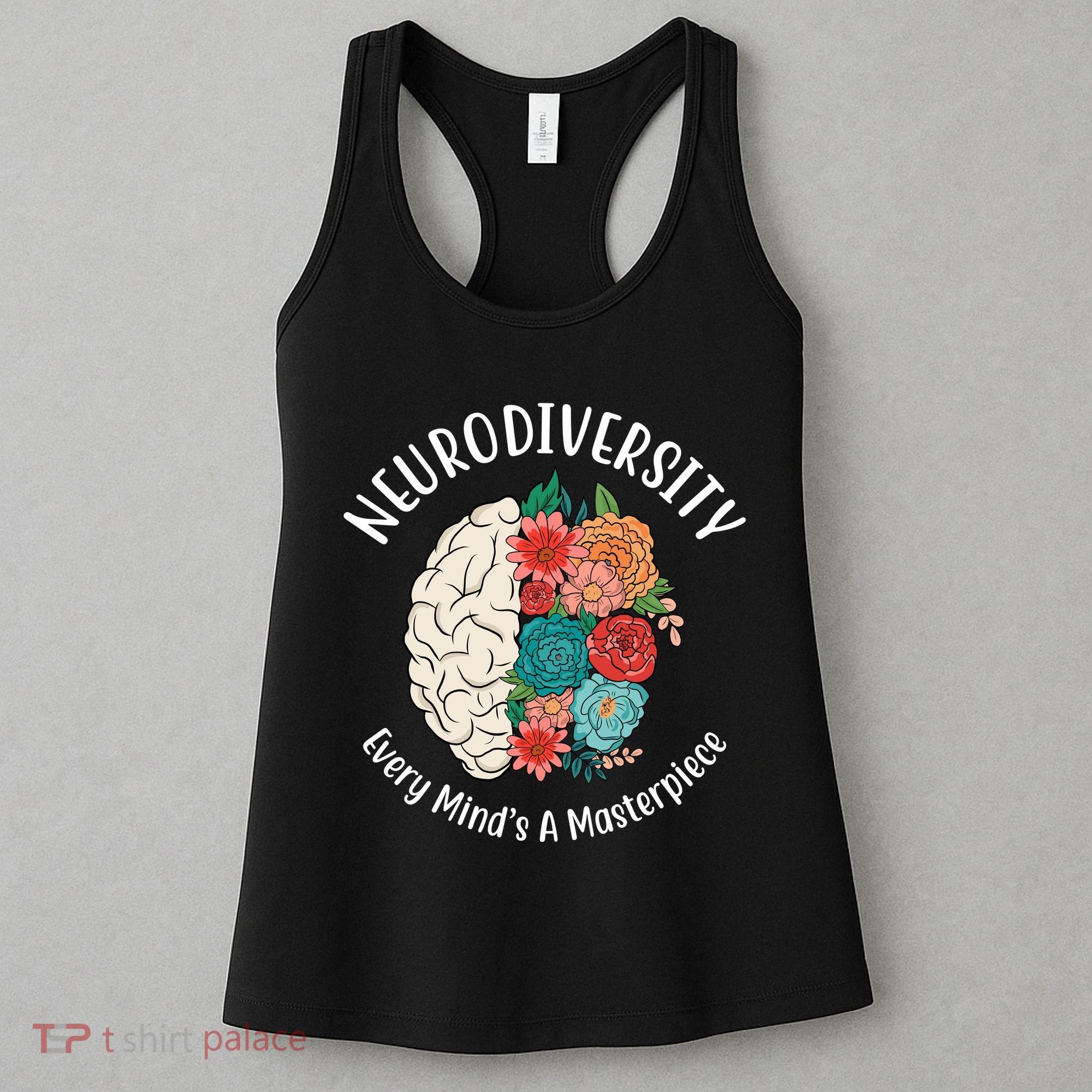 Neurodiversity Every Minds A Masterpiece Brain Floral Women's Tank Top