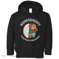 Neurodiversity Every Minds A Masterpiece Brain Floral Toddler Hoodie thumb 0