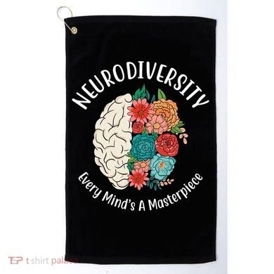 Neurodiversity Every Minds A Masterpiece Brain Floral Golf Towel