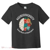 Neurodiversity Every Minds A Masterpiece Brain Floral Toddler T-Shirt thumb 0