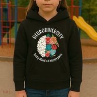 Neurodiversity Every Minds A Masterpiece Brain Floral Kids Hoodie thumb 3