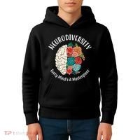 Neurodiversity Every Minds A Masterpiece Brain Floral Kids Hoodie thumb 4