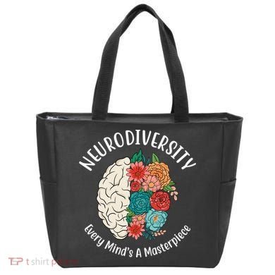 Neurodiversity Every Minds A Masterpiece Brain Floral Tote Bag