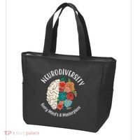 Neurodiversity Every Minds A Masterpiece Brain Floral Tote Bag thumb 3