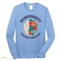 Neurodiversity Every Minds A Masterpiece Brain Floral Long Sleeve Shirt thumb 0