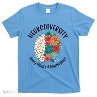 Neurodiversity Every Minds A Masterpiece Brain Floral T-Shirt thumb 0