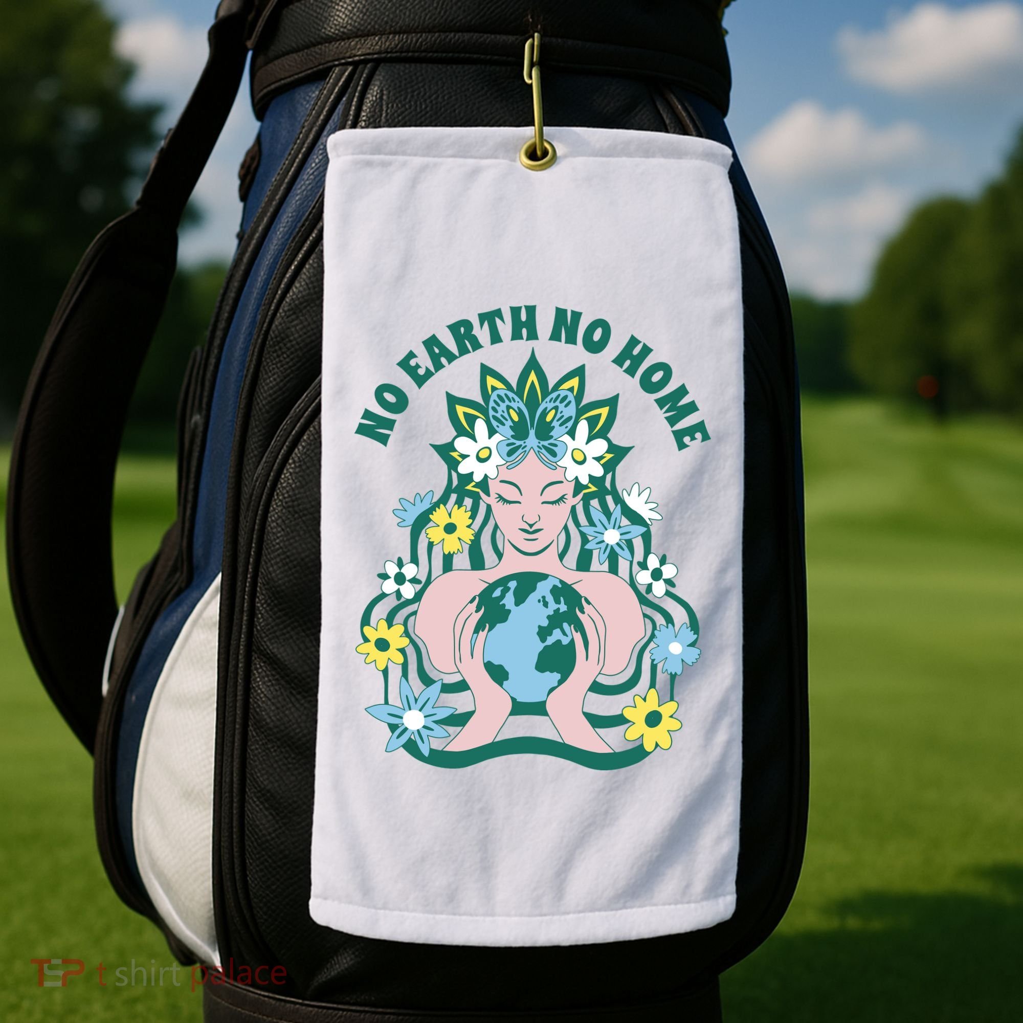 No Earth No Home Female Nature Golf Towel