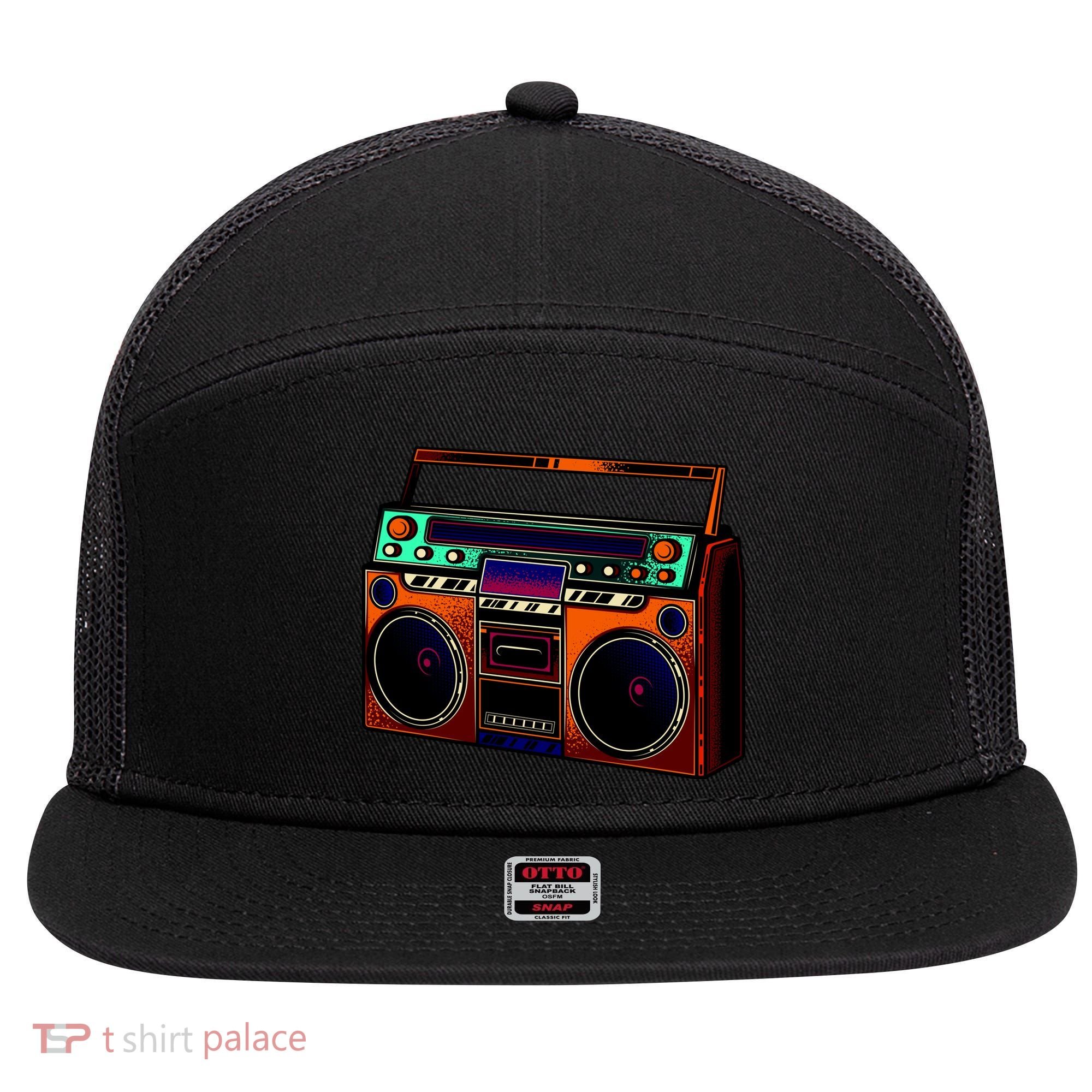 Neon Boombox 7 Panel Mesh Trucker Snapback Hat