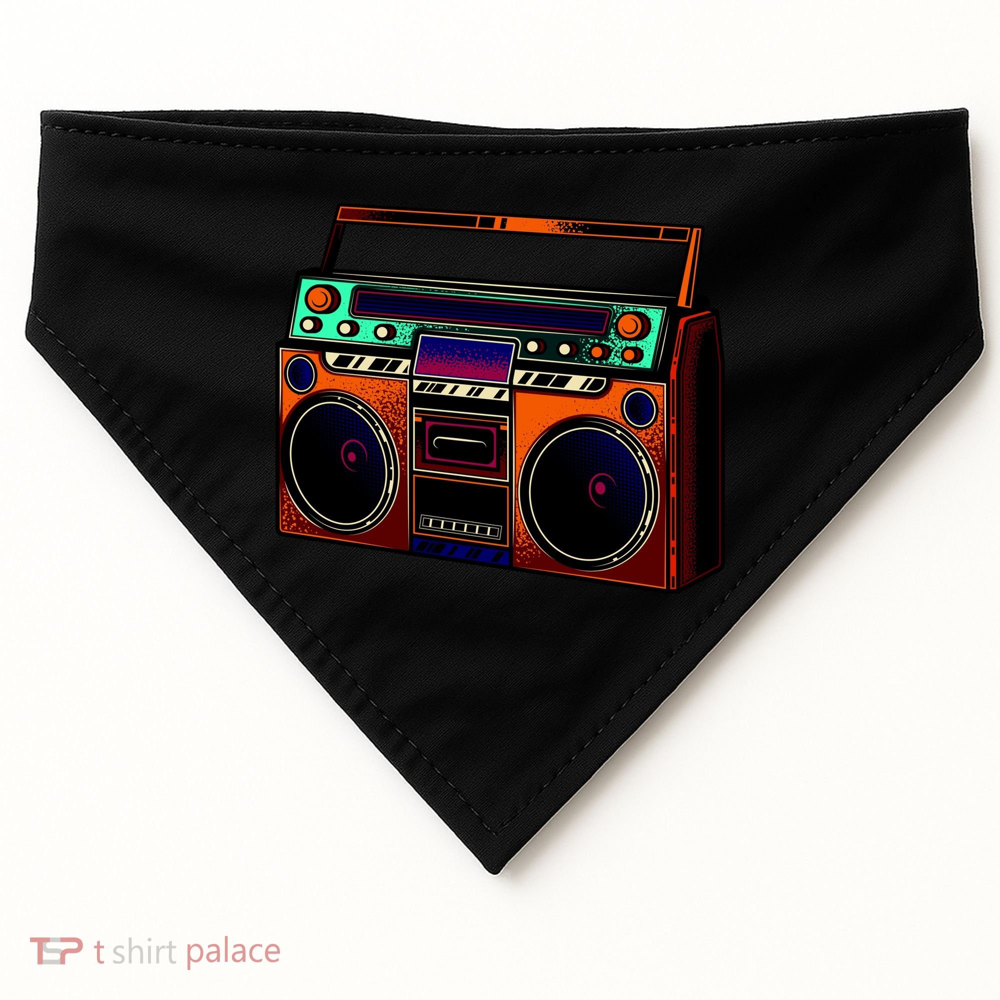 Neon Boombox USA-Made Doggie Bandana