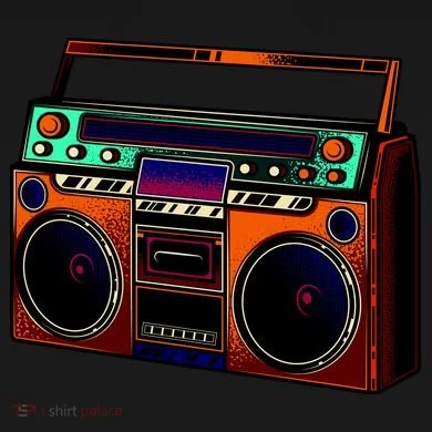 Neon Boombox Button