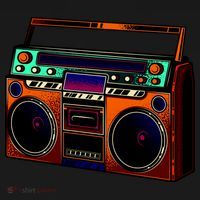 Neon Boombox Toddler Long Sleeve Shirt thumb 2