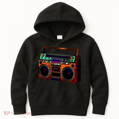 Neon Boombox Kids Hoodie