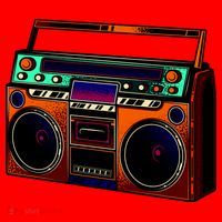 Neon Boombox Santa Hat thumb 1