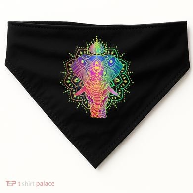 Neon Color Yoga Elephant USA-Made Doggie Bandana