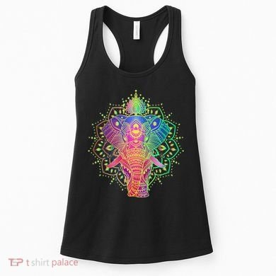 Neon Color Yoga Elephant Women's Tank Top