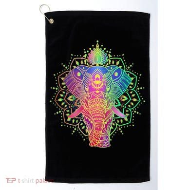 Neon Color Yoga Elephant Golf Towel