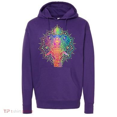 Neon Color Yoga Elephant Hoodie
