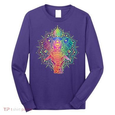 Neon Color Yoga Elephant Long Sleeve Shirt
