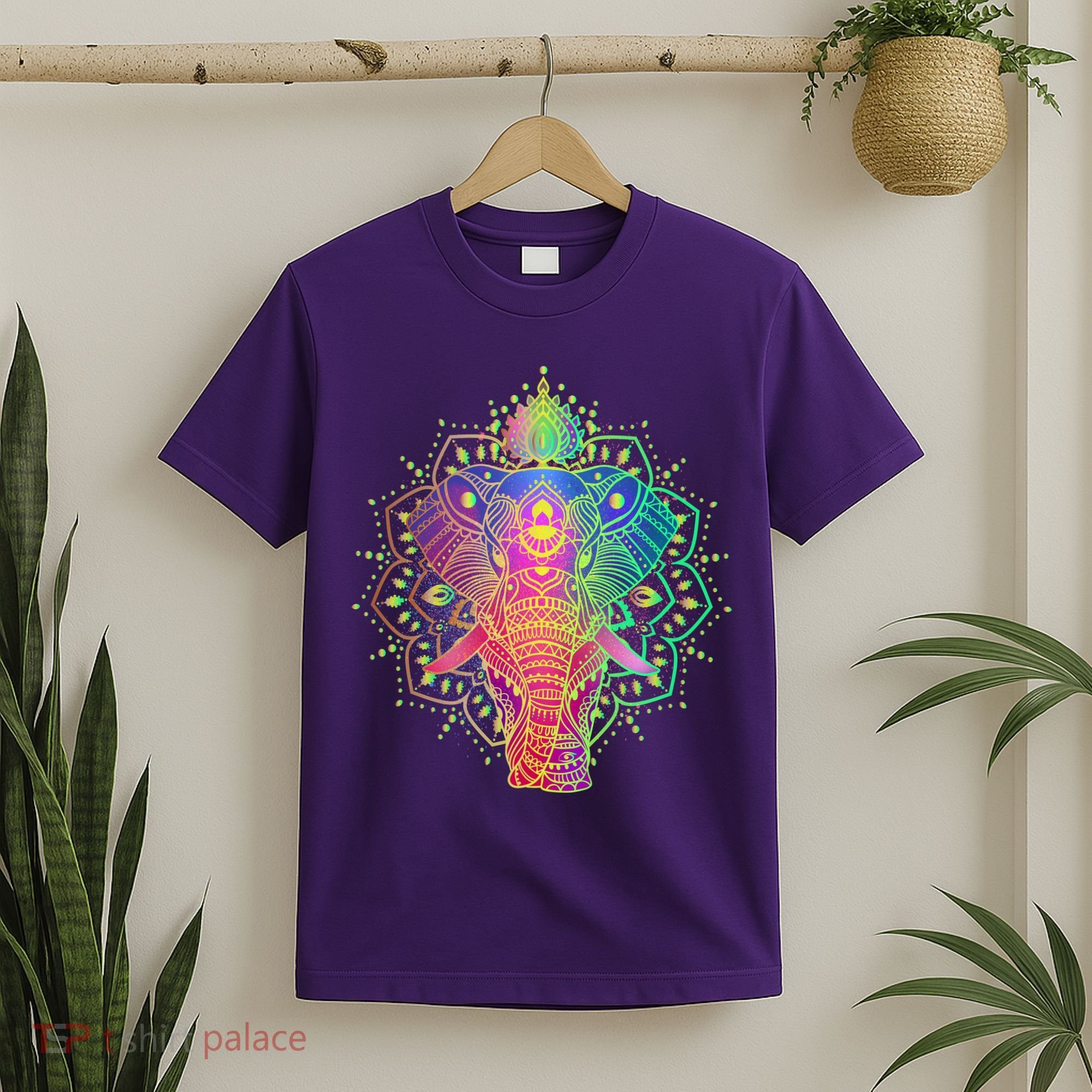 Neon Color Yoga Elephant T-Shirt