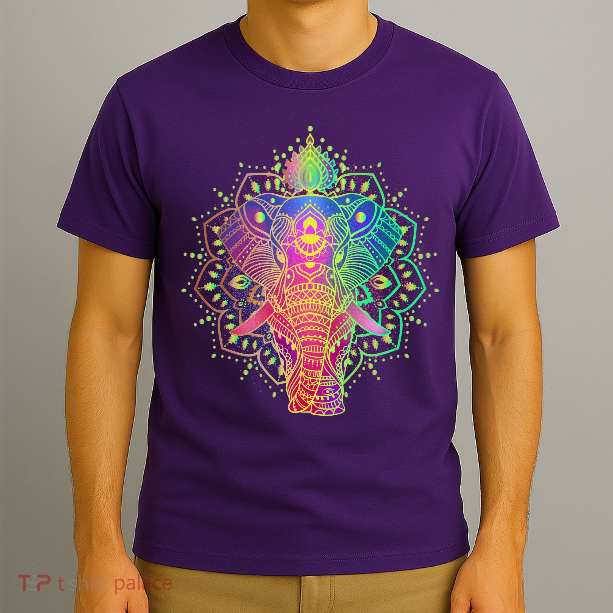 Neon Color Yoga Elephant T-Shirt