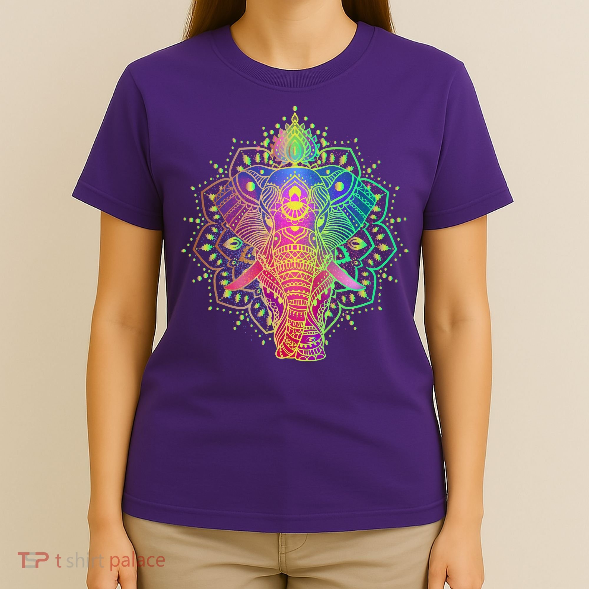 Neon Color Yoga Elephant T-Shirt